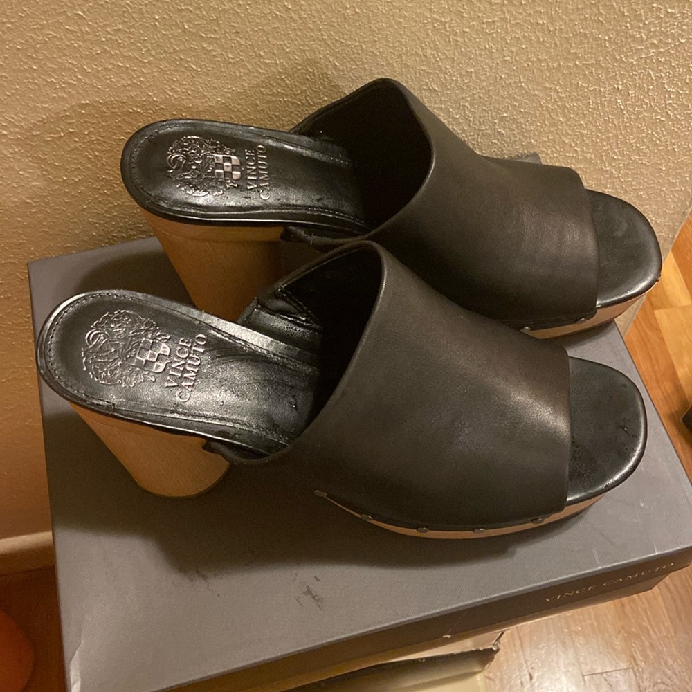 Black Vince Camuto mule heels size 11